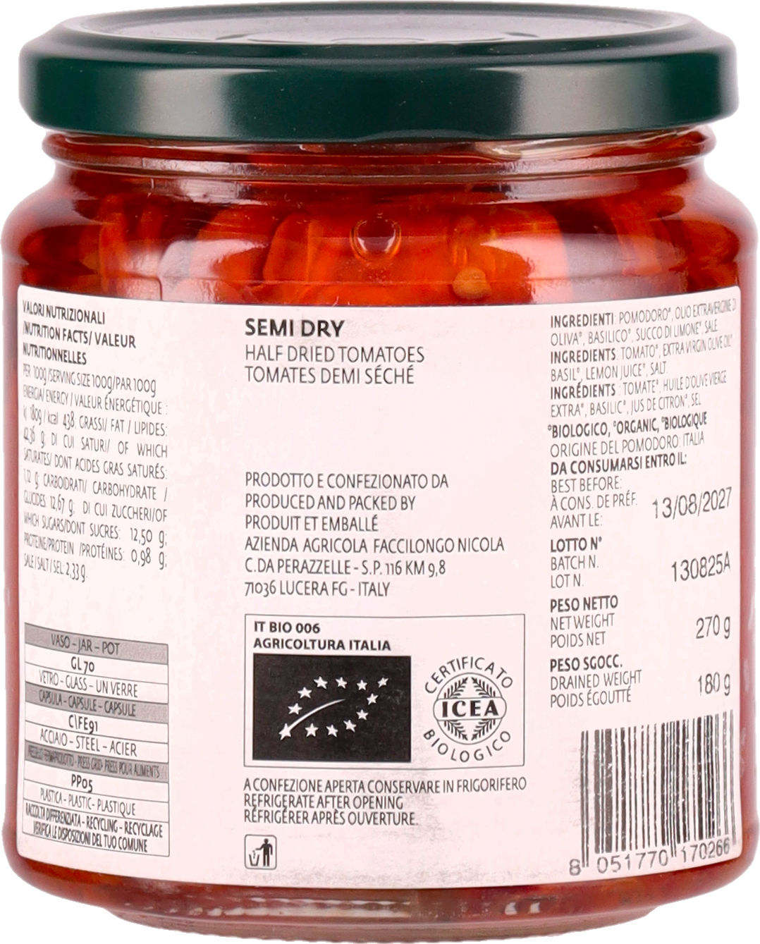 Pomodoro Semy Dry BIO