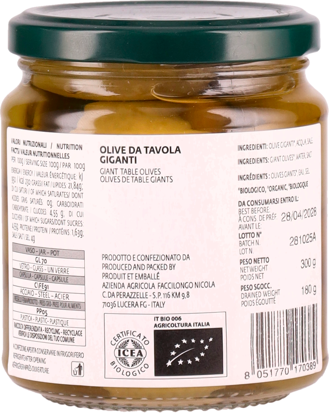 Olive da Tavola Giganti BIO