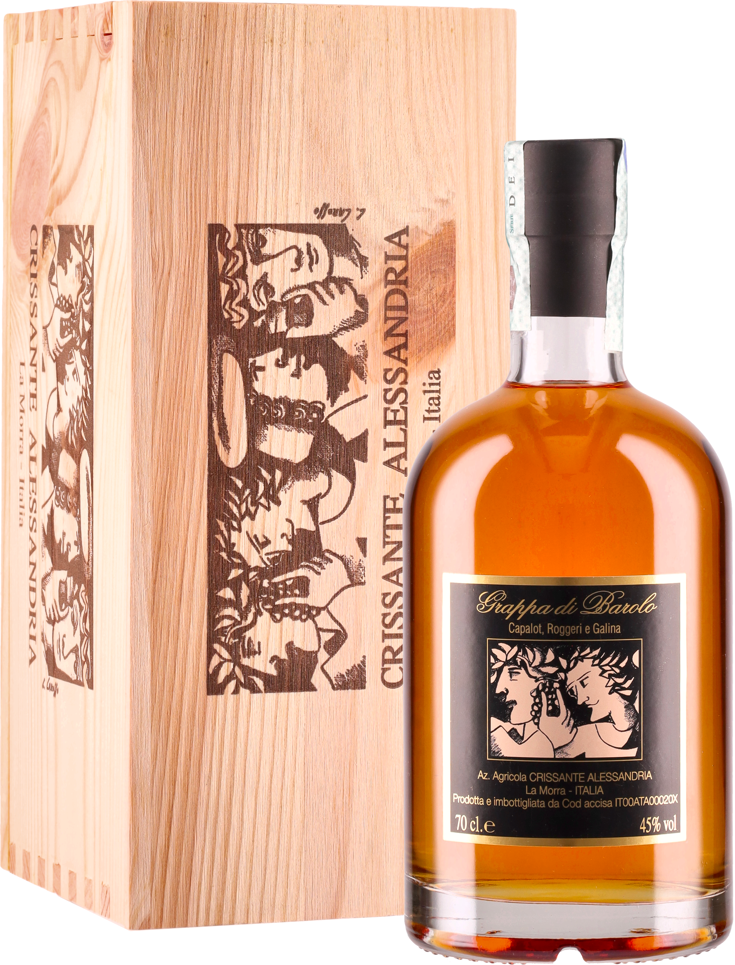 Grappa di Barolo Barrique con cassetta legno