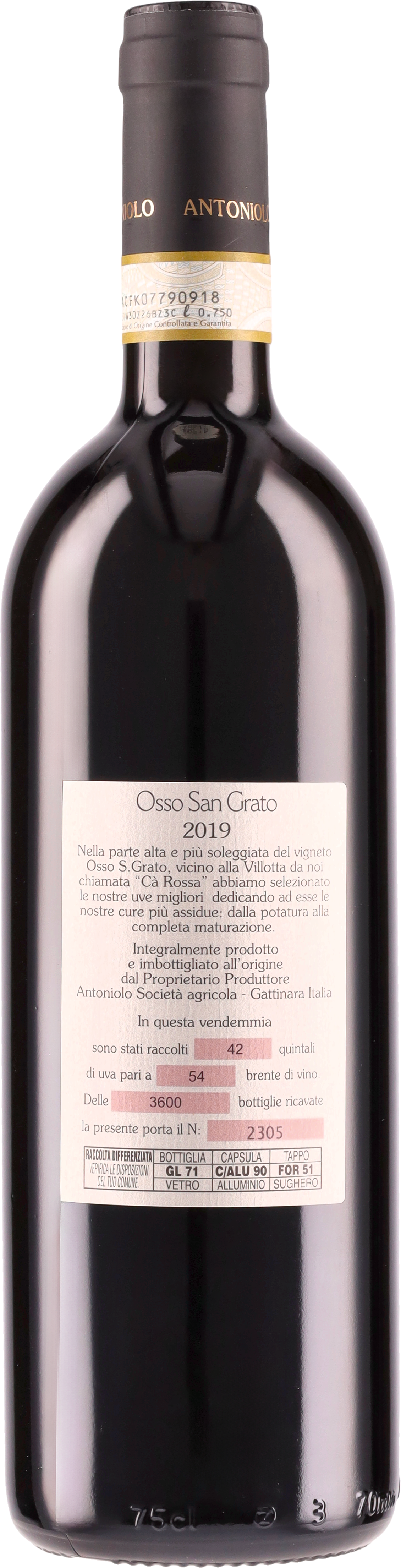 Gattinara DOCG Riserva Osso San Grato 2019