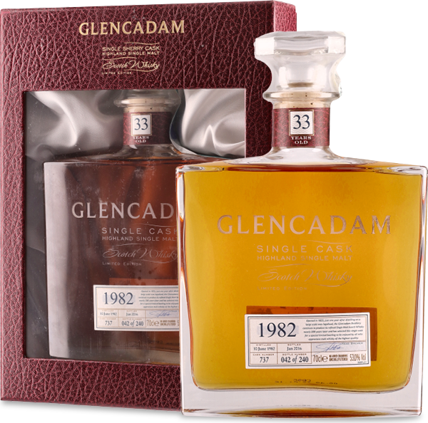 Whisky Glencadam Single Bourbon Cask 1982 N° 737 Decanter