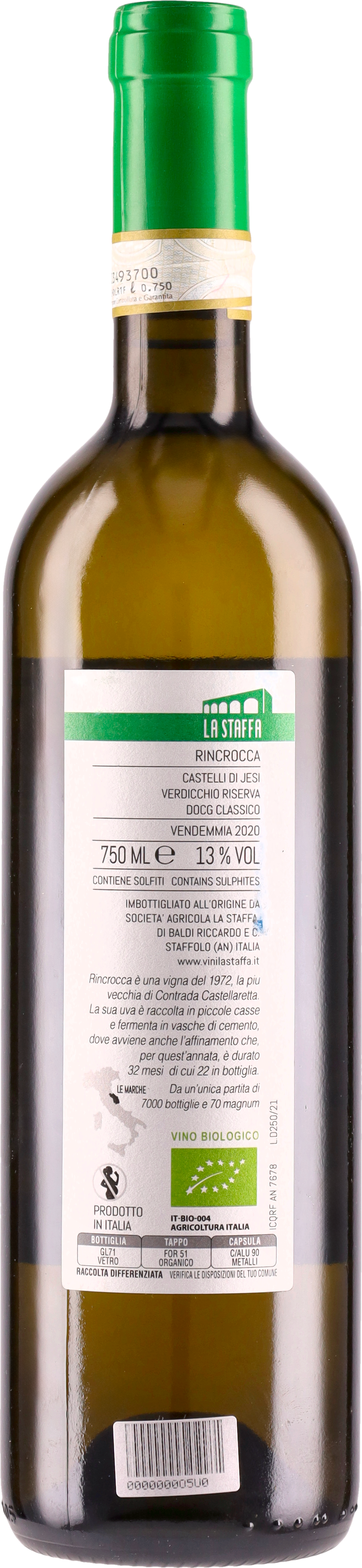 Verdicchio dei Castelli di Jesi Riserva Classico Rincocca BIO